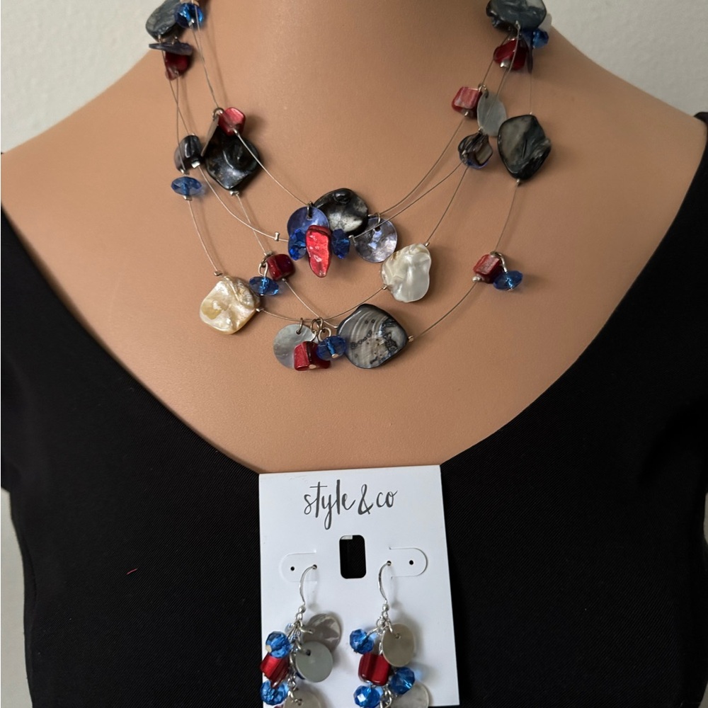 Style & Co. Multicolor Necklace and Earring Set